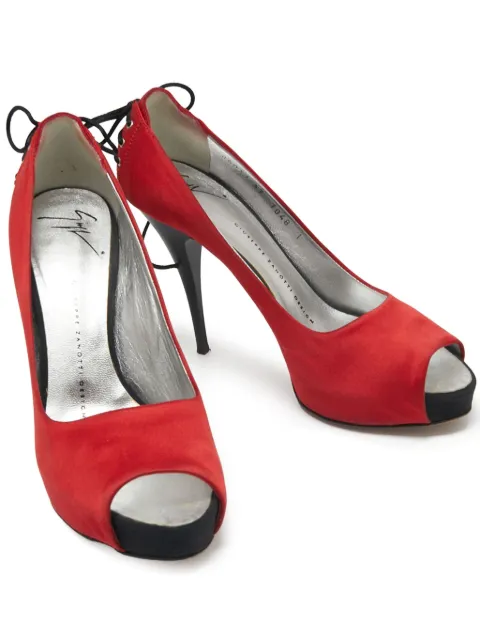 Giuseppe Zanotti Vintage 2023 110mm peep-toe platform pumps Red 697579