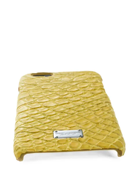 Dolce & Gabbana Pre-Owned croc-embossed leather iPhone 6/6S case Yellow 168211