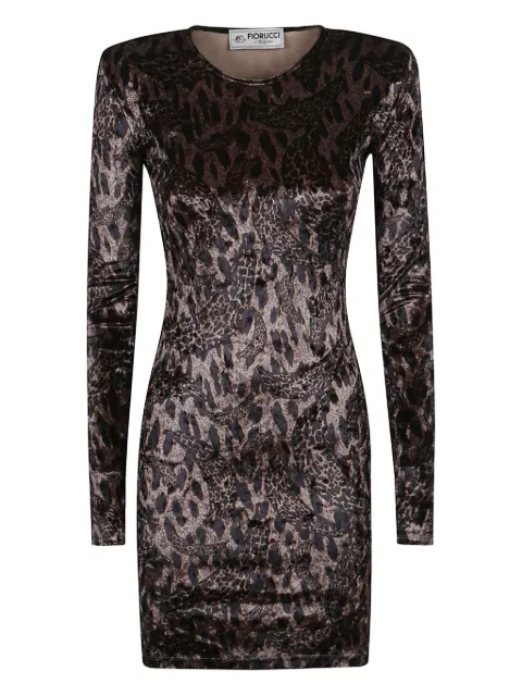 Fiorucci velvet leopard-print dress Brown W02FPDMN011VR01