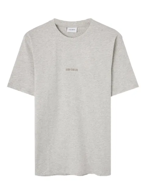 Les Deux Dexter embroidered crew-neck t-shirt Grey LDM101184216216