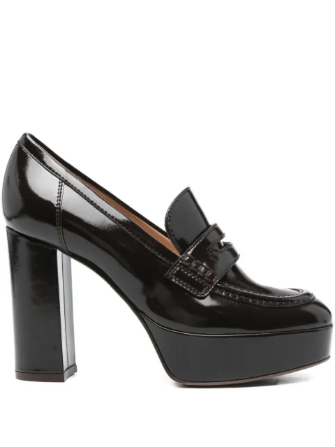 Gianvito Rossi 100mm patent-leather platform loafers Brown G2535670RICNUI