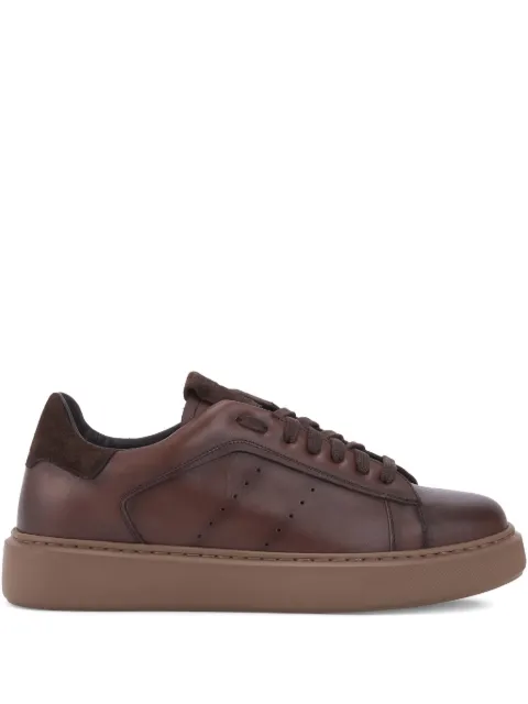 CALCE perforated-detail leather sneakers Brown X1582MARRON