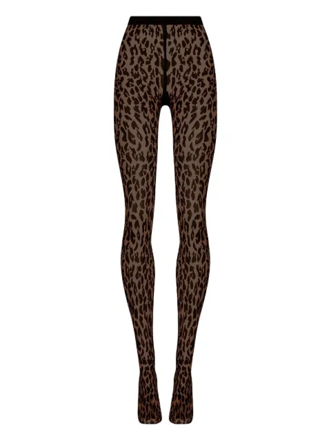 Wolford leopard-print tights Black 14901