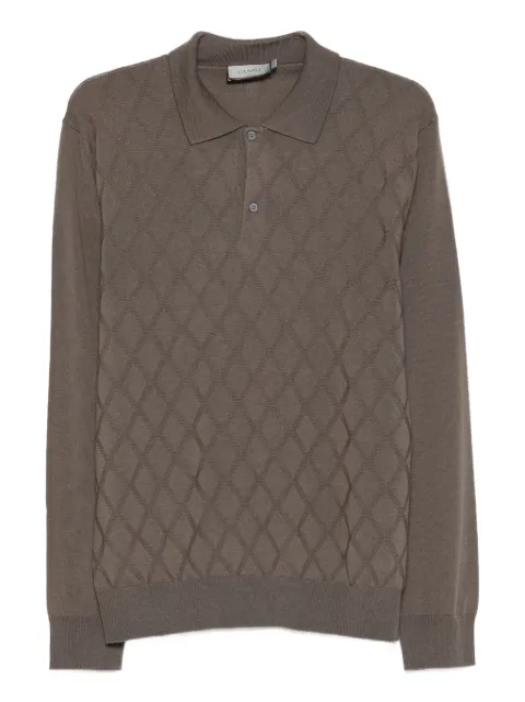 Canali diamond-pattern polo shirt Brown MK02358C1134