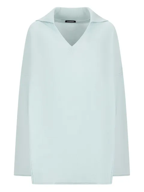 Canessa V-neck polo-neck sweater Blue QWKD001FK0001