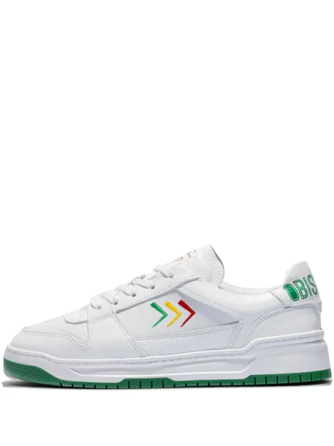 Leandro Lopes Tony arrow-detail leather sneakers White LL006OBI