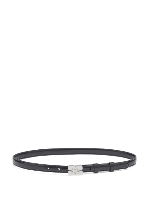 GANNI logo-buckle leather belt Black A7112