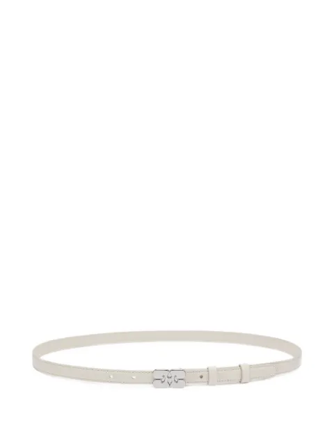 GANNI logo-buckle belt White A7069
