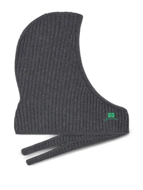GANNI ribbed-knit balaclava Grey A6925