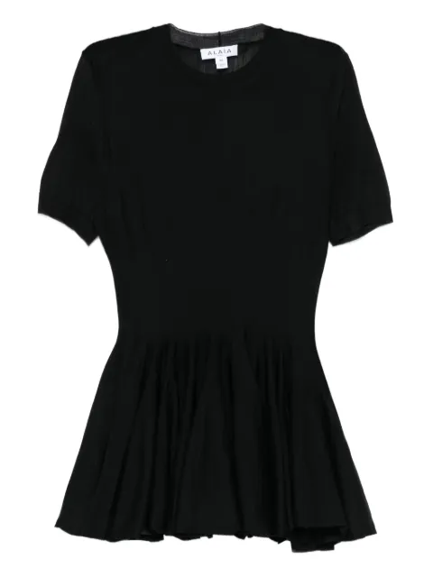 Alaïa short-sleeve peplum-hem blouse Black AA9H1235M922B