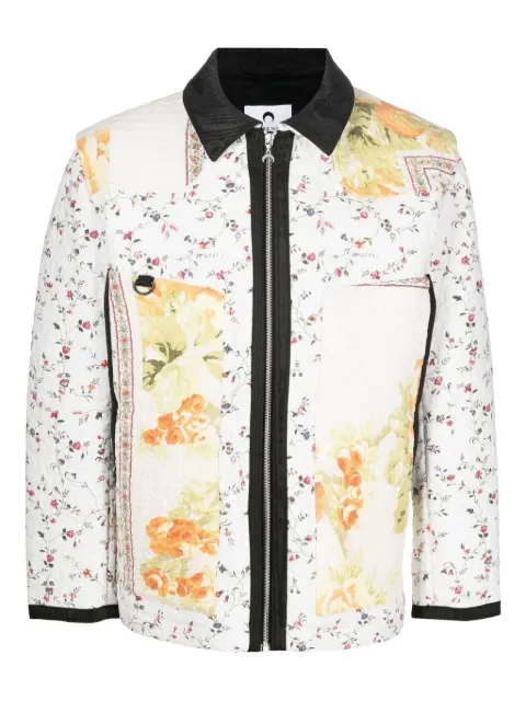 Marine Serre floral-patchwork quilted jacket White J099FZ33PO0085