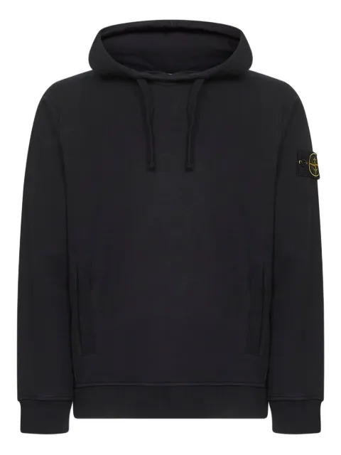 Stone Island logo-patch hoodie Black K2S156100029S0A20