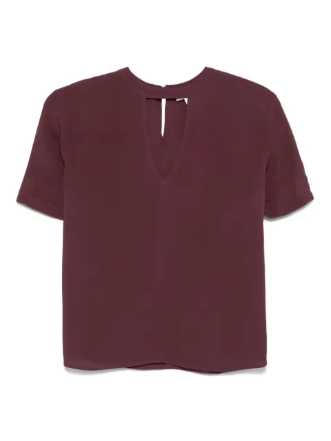 TWINSET keyhole-neckline short-sleeve top Red 252TP2292