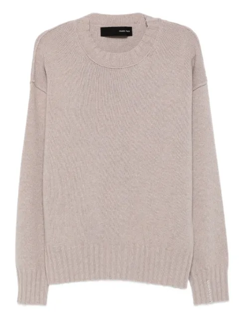 Isabel Benenato frayed-edge cashmere sweater Neutrals UK21F25113