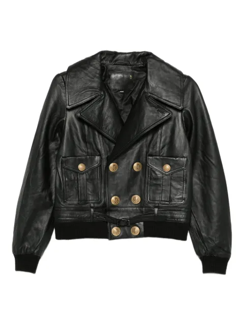 R13 double-breasted faux-leather jacket Black R13WR485R426ABLACK