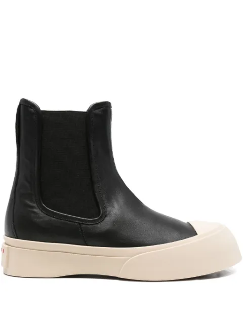 Marni elastic-panel leather boots Black TCZU000402P7226