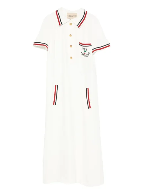 Valentino Garavani cherry-embellished polo midi dress White BVAFN11MM