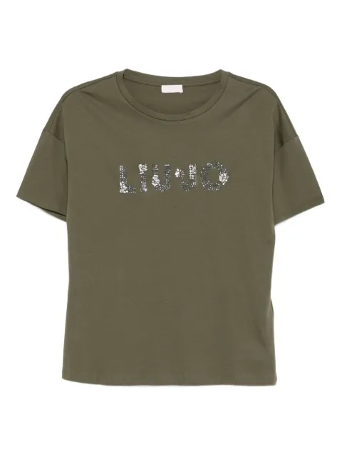 LIU JO sequin-embellished cotton T-shirt Green MF5347JS923