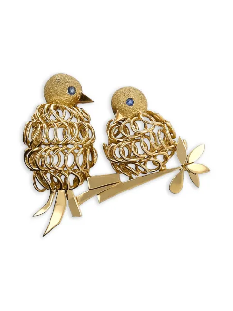 Hermès Pre-Owned 1960s 18K yellow gold sapphire brooch Gold 419288