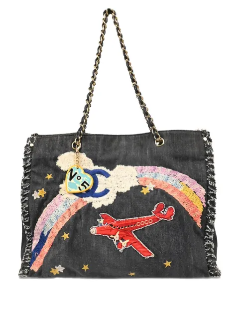 CHANEL Pre-Owned 2006 Night Flight tote bag Blue 10525680