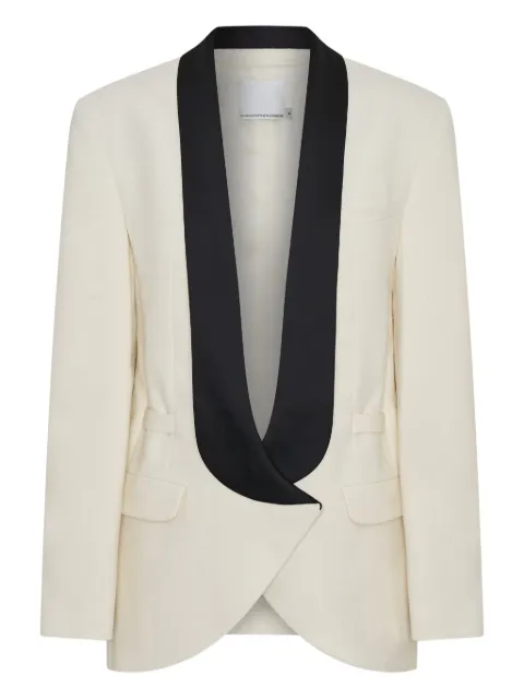 Christopher Esber contrast-lapel tuxedo blazer White 25026437