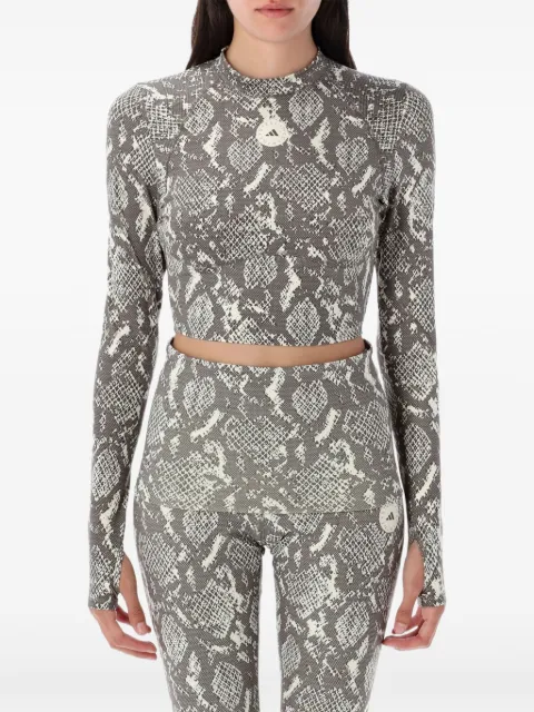 adidas by Stella McCartney snake-print long-sleeve top Grey JM8478LIGHTGREY