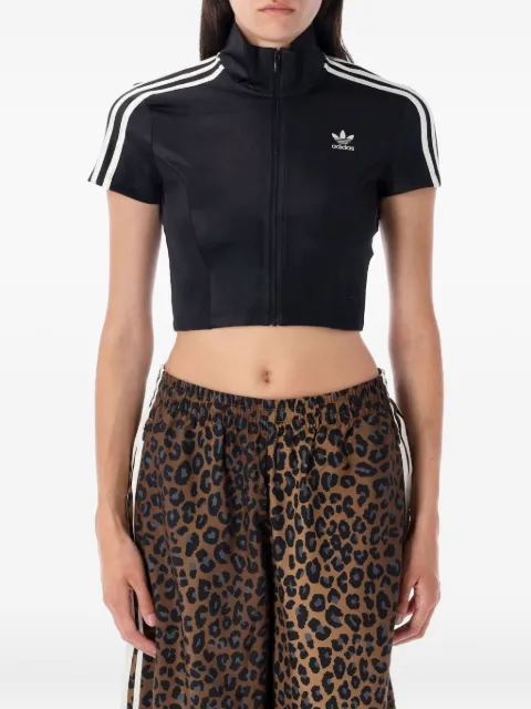 adidas three-stripe zip-up sweatshirt Black JD0277