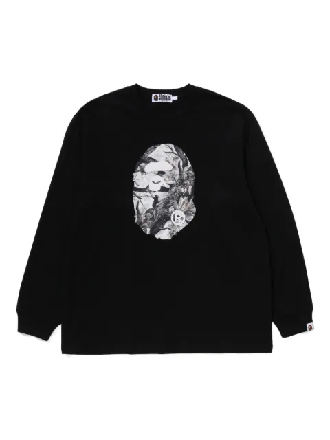 A BATHING APE® graphic-print long-sleeve T-shirt Black 001LTL801305M