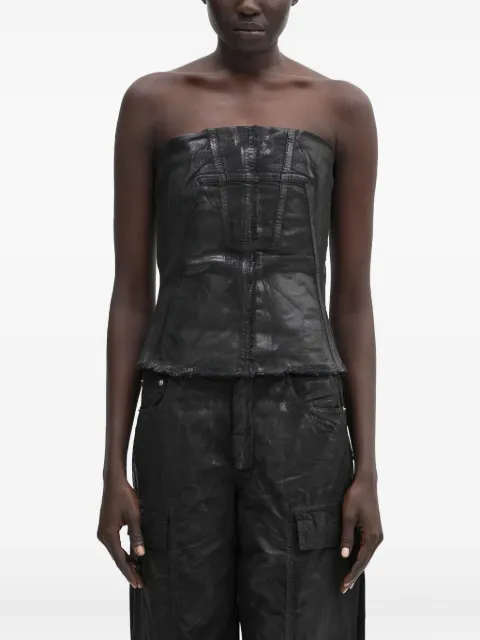 Rick Owens DRKSHDW strapless frayed-hem vest Black DS01E3127SCF