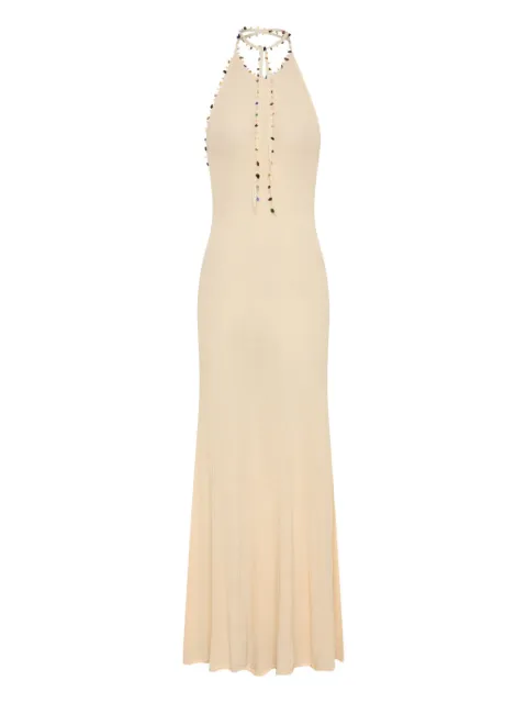 Christopher Esber halterneck maxi dress Neutrals 25023558