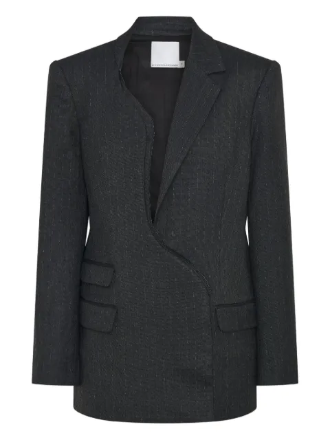 Christopher Esber Torrent pinstripe asymmetrical blazer Black 25023610CHARCOALSTRIPE