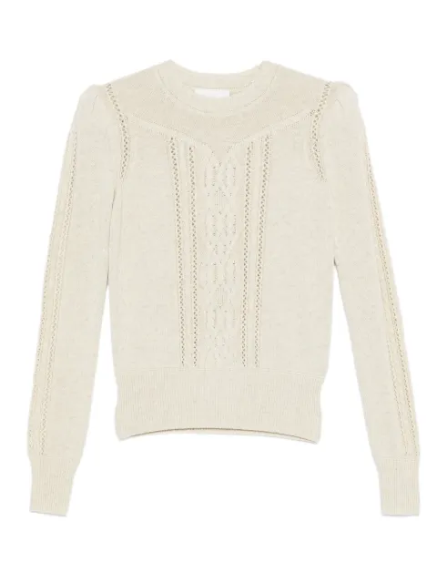 MARANT ÉTOILE Kelia cable-knit eyelet-detail sweater Neutrals PU0747FAC1L16E