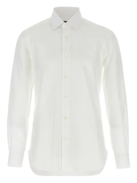 Barba honeycomb-pattern cotton shirt White I1U12P0150023U0001