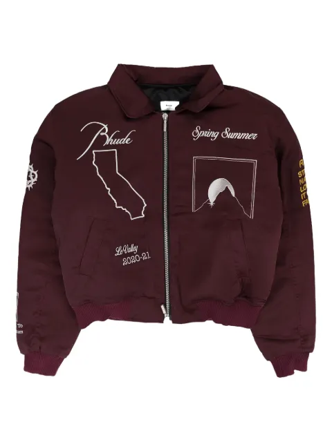 RHUDE embroidered bomber jacket Brown RHPS21JA000000070127
