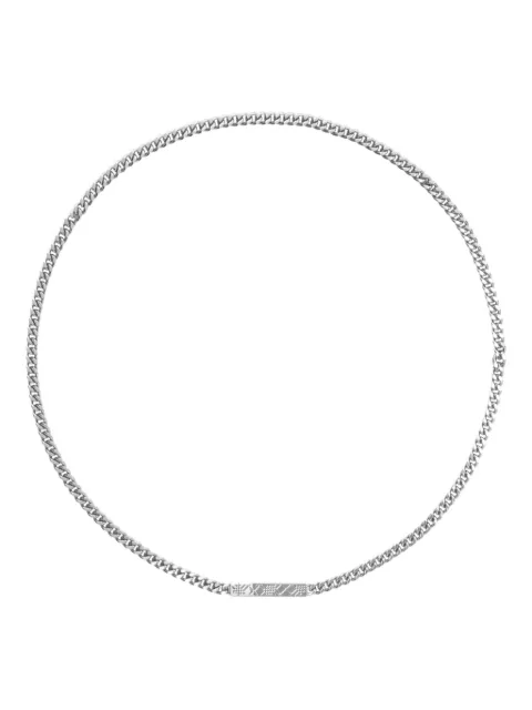 Burberry engraved Check chain necklace Silver 8114290
