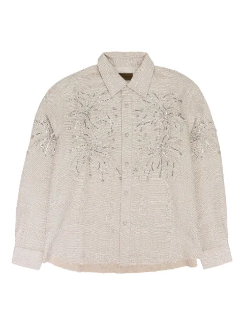 BIRTH OF ROYAL CHILD beaded fireworks shirt White BC25SSLS05