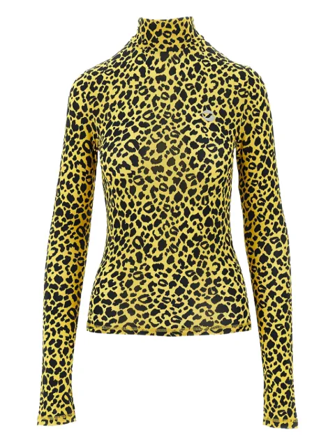 Coperni leopard-print turtleneck top Yellow COPJS20F5032