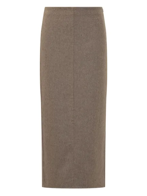 Brunello Cucinelli back-vent midi pencil skirt Brown MD565G3923C364