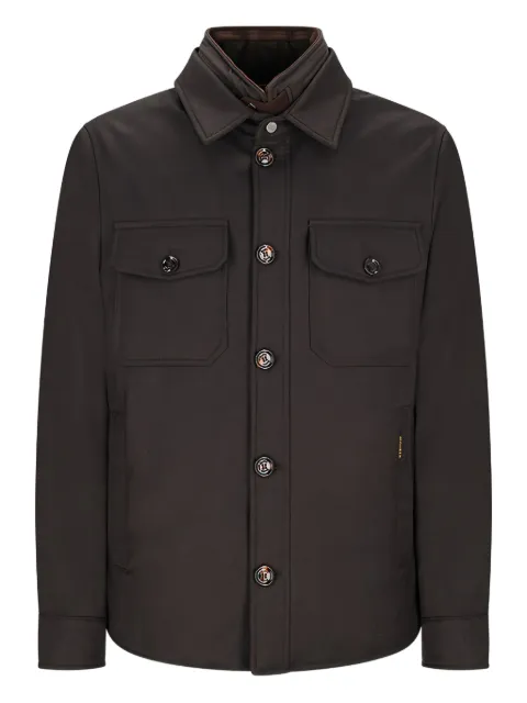 Moorer button-fastening flap-pocket jacket Brown MOUGI101178