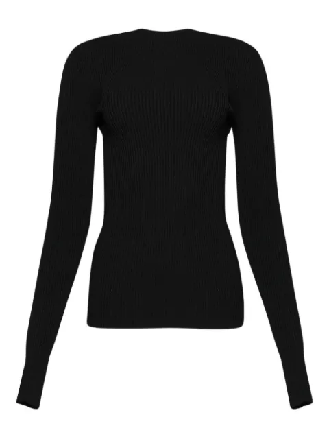 Rick Owens ribbed open-back top Black RP02E4683RIBVI