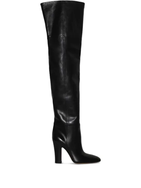 Paris Texas 100mm leather thigh-high boots Black PX1508
