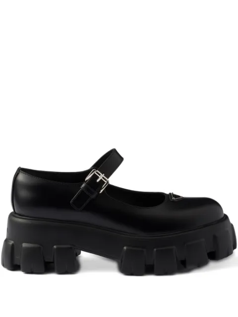 Prada brushed leather Monolith Mary Janes Black 1F080OFG055B4L