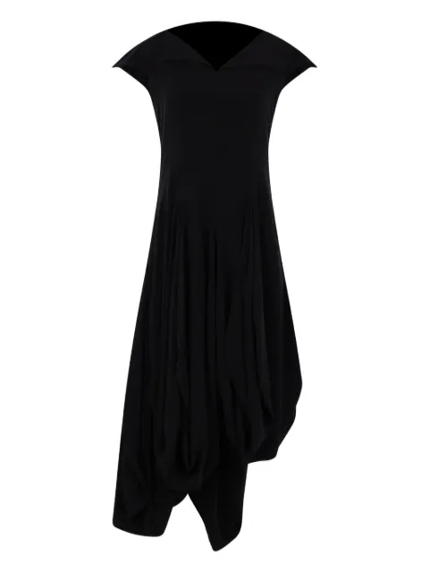 Yohji Yamamoto asymmetric-hem dress Black FLD70500BLACK