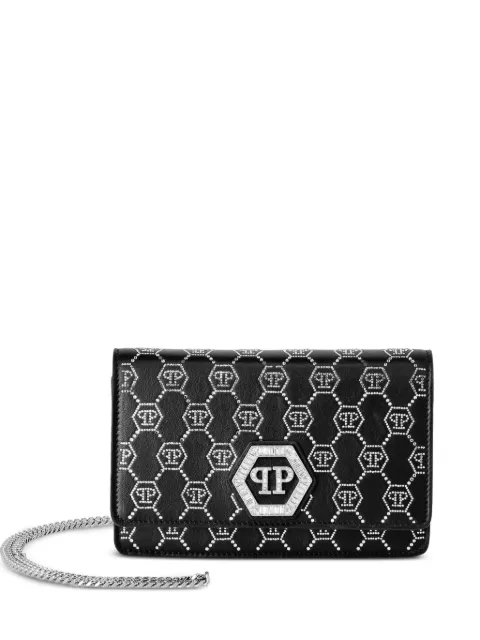 Philipp Plein hexagon shoulder bag monogram strass monogram Black AAEAWBA2162PLE005N