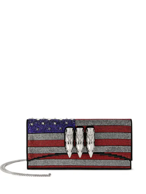 Philipp Plein eagle clutch strass US flag Multicolour AAEAWBB0660PLE009N