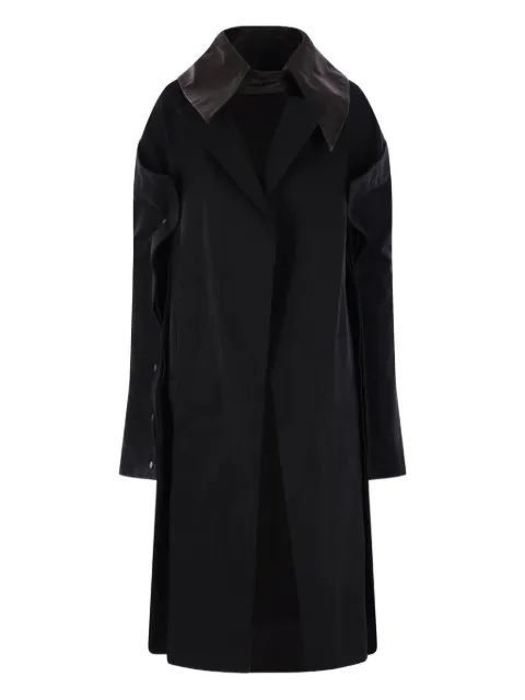 Yohji Yamamoto leather-collar coat Black FLC10816