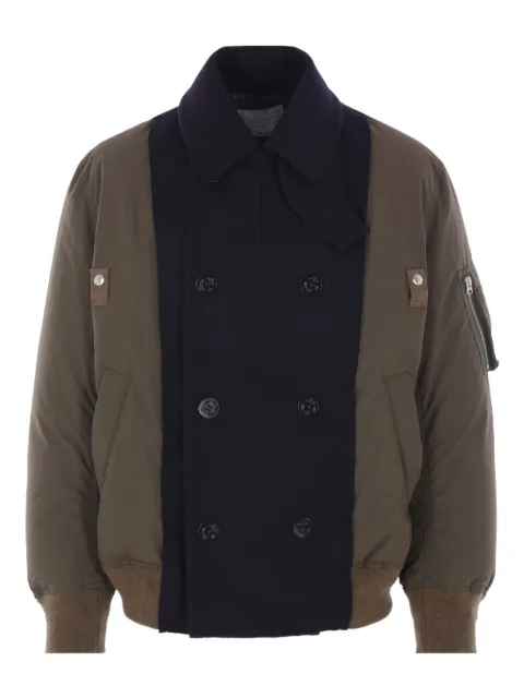 sacai double-breasted anchor-button coat Blue 2503852M