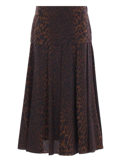 Balenciaga pleated leopard-print skirt Brown 850671TSL71