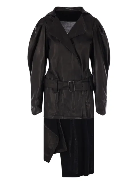 Yohji Yamamoto belted puff-sleeve coat Black FLJ01804