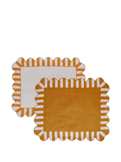 Misette scalloped stripe placemat Neutrals MST24MATSDA